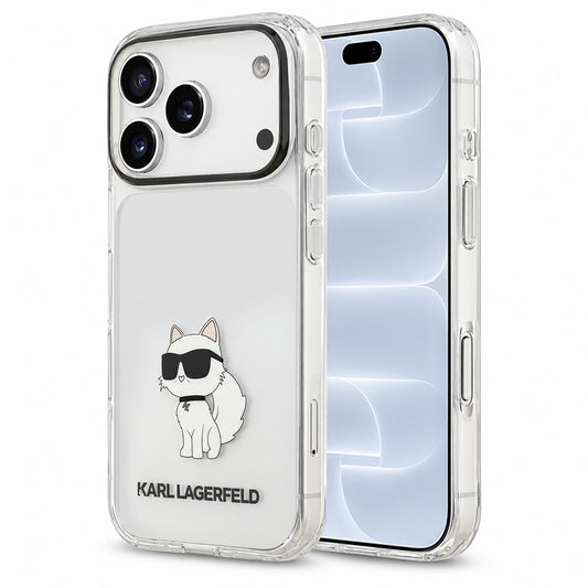 Skal till Apple iPhone 18 Pro / 17 Pro, Karl Lagerfeld, IML Choupette NFT, transparent
