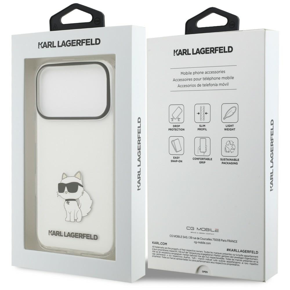 Skal till Apple iPhone 18 Pro / 17 Pro, Karl Lagerfeld, IML Choupette NFT, transparent