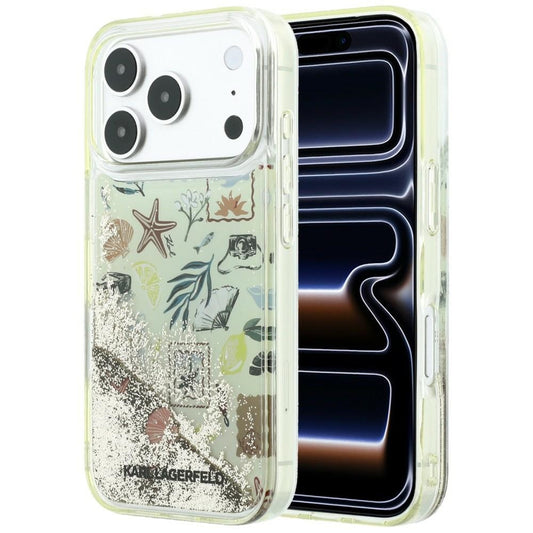 Fodral för Apple iPhone 18 Pro / 17 Pro, Karl Lagerfeld, Liquid Glitter Beach and Sand, Beige