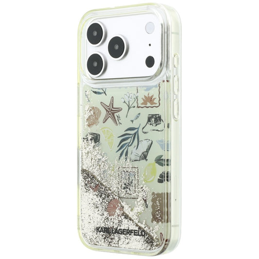 Fodral för Apple iPhone 18 Pro / 17 Pro, Karl Lagerfeld, Liquid Glitter Beach and Sand, Beige