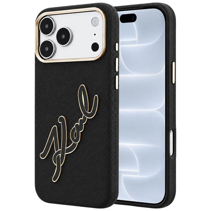 Fodral för Apple iPhone 18 Pro / 17 Pro, Karl Lagerfeld, Smooth Big Resin Signature Logo, Svart