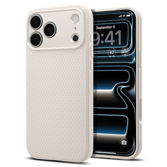 Fodral för Apple iPhone 18 Pro / 17 Pro, Spigen, Liquid Air, Beige ACS12152