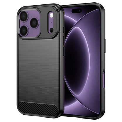 Fodral för Apple iPhone 18 Pro / 17 Pro, Techsuit, Kolfiber, Svart