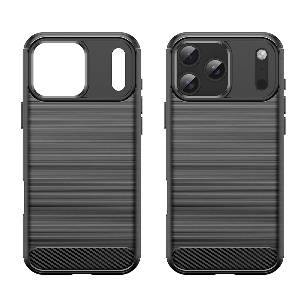 Fodral för Apple iPhone 18 Pro / 17 Pro, Techsuit, Kolfiber, Svart