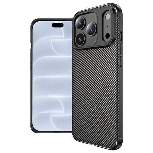 Skal till Apple iPhone 18 Pro / 17 Pro, Techsuit, CarbonFiber, svart