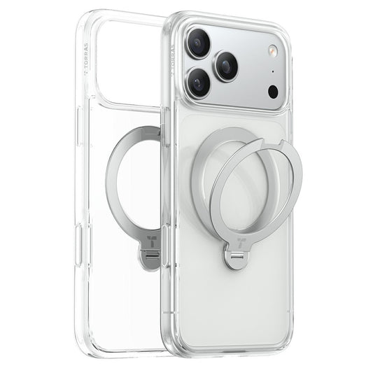 MagSafe-fodral för Apple iPhone 18 Pro / 17 Pro, Torras, Ostand Spin, Transparent