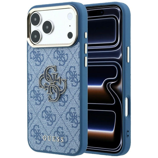Fodral för Apple iPhone 18 Pro Max / 17 Pro Max, Guess, 4G Big Resin Logo, Blå