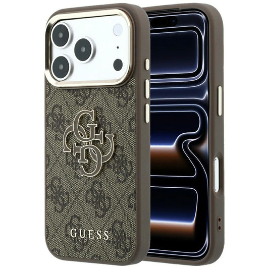 Fodral för Apple iPhone 18 Pro Max / 17 Pro Max, Guess, 4G Big Resin Logo, Brun