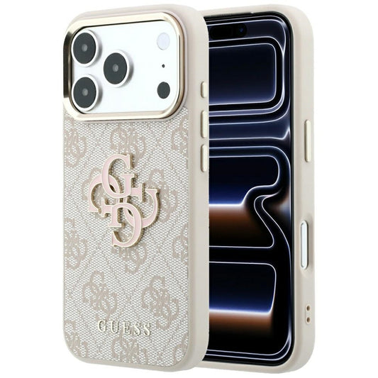 Fodral för Apple iPhone 18 Pro Max / 17 Pro Max, Guess, 4G Big Resin Logo, Rosa
