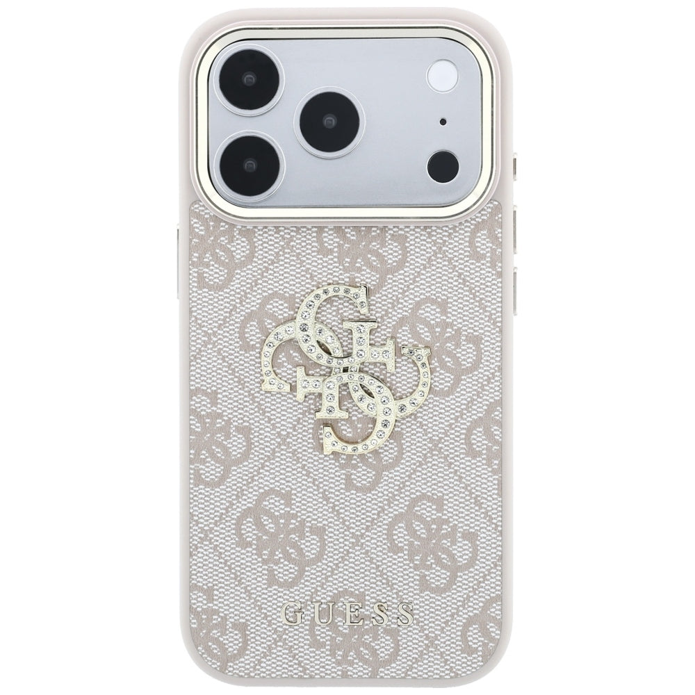 Fodral för Apple iPhone 18 Pro Max / 17 Pro Max, Guess, 4G Big Strass Logo, Rosa