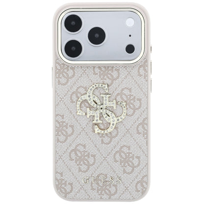 Fodral för Apple iPhone 18 Pro Max / 17 Pro Max, Guess, 4G Big Strass Logo, Rosa