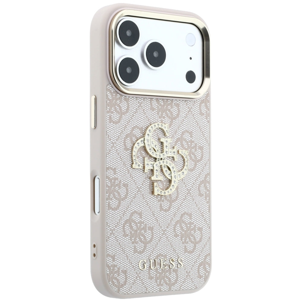 Fodral för Apple iPhone 18 Pro Max / 17 Pro Max, Guess, 4G Big Strass Logo, Rosa