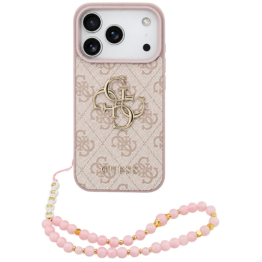 Case for Apple iPhone 18 Pro Max / 17 Pro Max, Guess, 4G Classic Logo with Strap, Pink