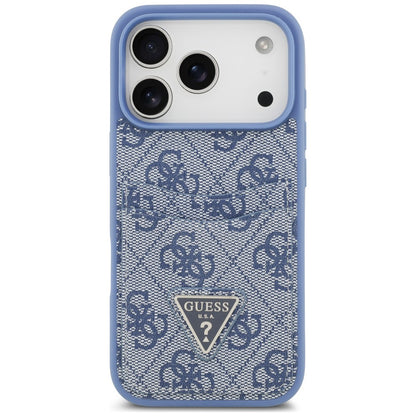 Fodral för Apple iPhone 18 Pro Max / 17 Pro Max, Guess, 4G Double Card Triangle, blått