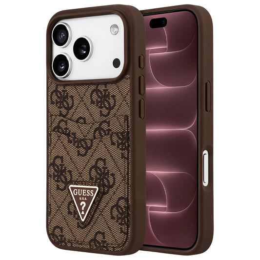 Skal till Apple iPhone 18 Pro Max / 17 Pro Max, Guess, 4G Double Card Triangle, brun