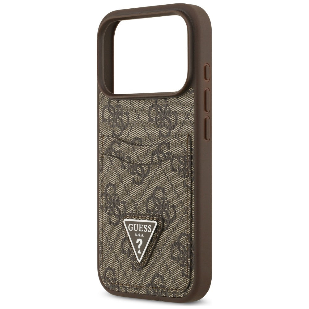 Case for Apple iPhone 18 Pro Max / 17 Pro Max, Guess, 4G Double Card Triangle, Brown