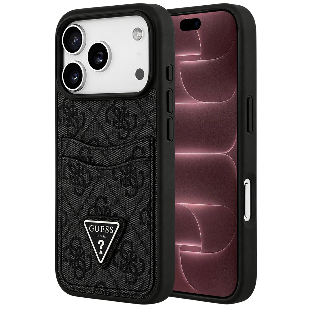 Skal till Apple iPhone 18 Pro Max / 17 Pro Max, Guess, 4G Double Card Triangle, svart
