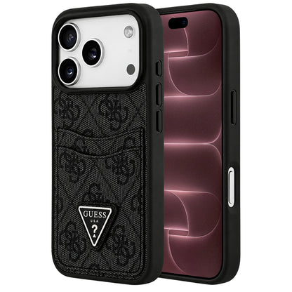 Skal till Apple iPhone 18 Pro Max / 17 Pro Max, Guess, 4G Double Card Triangle, svart