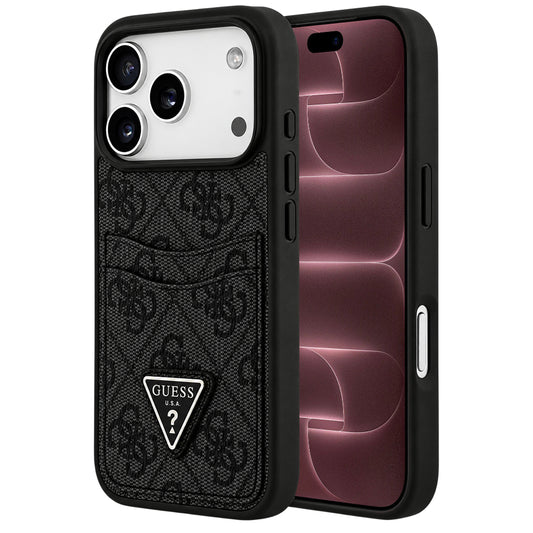 Skal till Apple iPhone 18 Pro Max / 17 Pro Max, Guess, 4G Double Card Triangle, svart