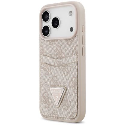 Fodral för Apple iPhone 18 Pro Max / 17 Pro Max, Guess, 4G Double Card Triangle, rosa