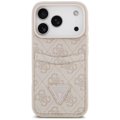Fodral för Apple iPhone 18 Pro Max / 17 Pro Max, Guess, 4G Double Card Triangle, rosa