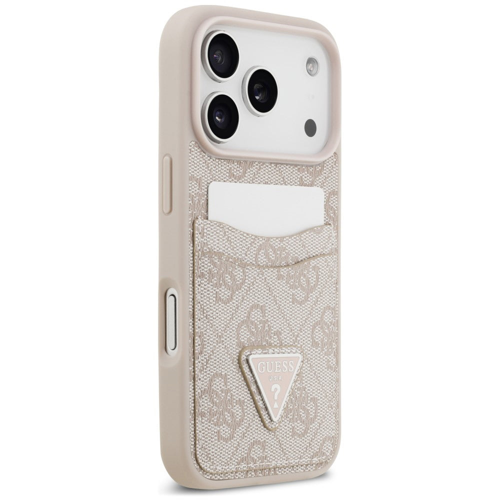 Fodral för Apple iPhone 18 Pro Max / 17 Pro Max, Guess, 4G Double Card Triangle, rosa