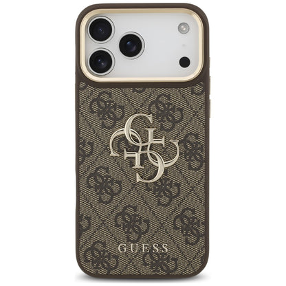 Fodral för Apple iPhone 18 Pro Max / 17 Pro Max, Guess, Big 4G Classic Logo & Big Strap Metal Buttons, brun