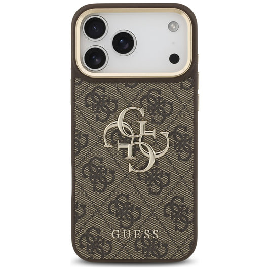 Fodral för Apple iPhone 18 Pro Max / 17 Pro Max, Guess, Big 4G Classic Logo & Big Strap Metal Buttons, brun