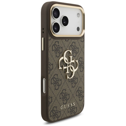 Fodral för Apple iPhone 18 Pro Max / 17 Pro Max, Guess, Big 4G Classic Logo & Big Strap Metal Buttons, brun