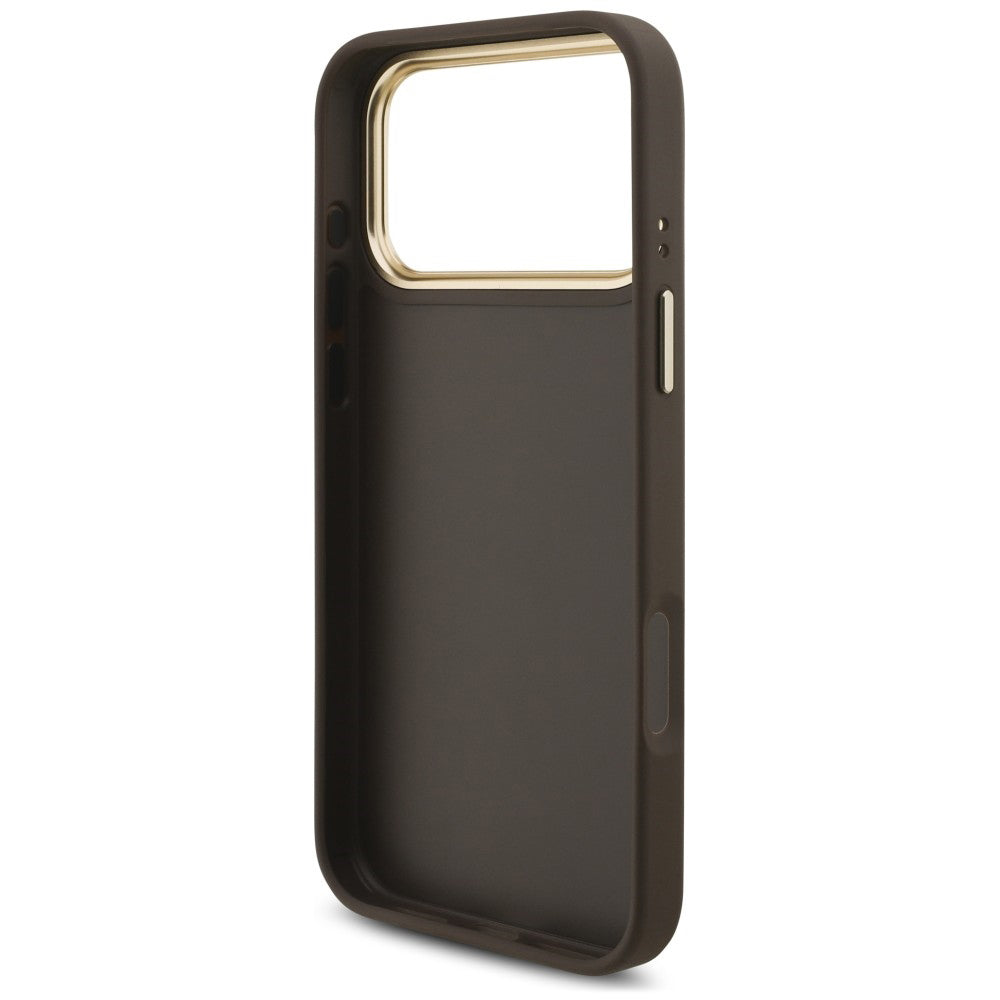 Fodral för Apple iPhone 18 Pro Max / 17 Pro Max, Guess, Big 4G Classic Logo & Big Strap Metal Buttons, brun
