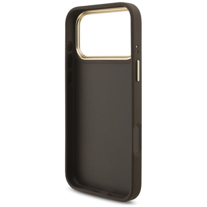 Fodral för Apple iPhone 18 Pro Max / 17 Pro Max, Guess, Big 4G Classic Logo & Big Strap Metal Buttons, brun