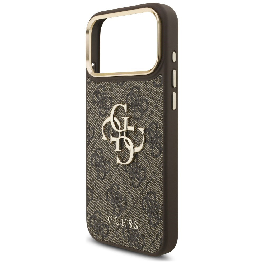 Fodral för Apple iPhone 18 Pro Max / 17 Pro Max, Guess, Big 4G Classic Logo & Big Strap Metal Buttons, brun