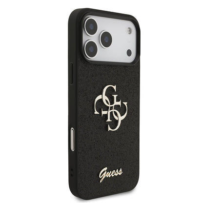 Fodral för Apple iPhone 18 Pro Max / 17 Pro Max, Guess, Fixed Glitter Big 4G, Svart