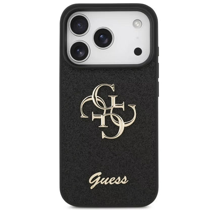 Fodral för Apple iPhone 18 Pro Max / 17 Pro Max, Guess, Fixed Glitter Big 4G, Svart