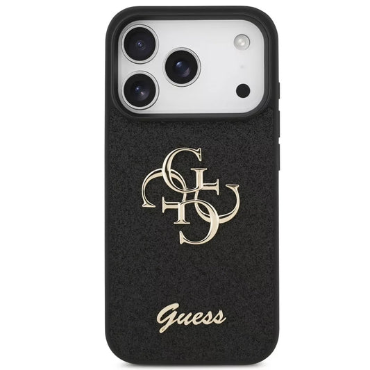 Fodral för Apple iPhone 18 Pro Max / 17 Pro Max, Guess, Fixed Glitter Big 4G, Svart