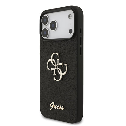 Fodral för Apple iPhone 18 Pro Max / 17 Pro Max, Guess, Fixed Glitter Big 4G, Svart