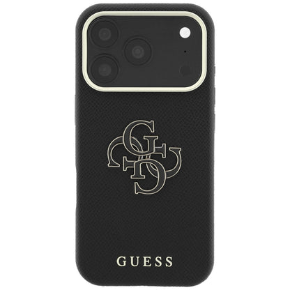 Fodral för Apple iPhone 18 Pro Max / 17 Pro Max, Guess, Grained Big Resin Logo, Svart