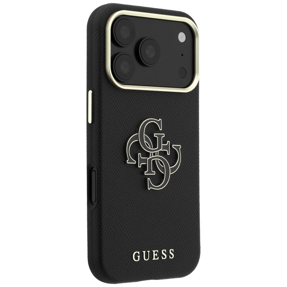 Fodral för Apple iPhone 18 Pro Max / 17 Pro Max, Guess, Grained Big Resin Logo, Svart