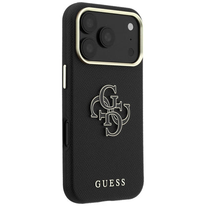 Fodral för Apple iPhone 18 Pro Max / 17 Pro Max, Guess, Grained Big Resin Logo, Svart
