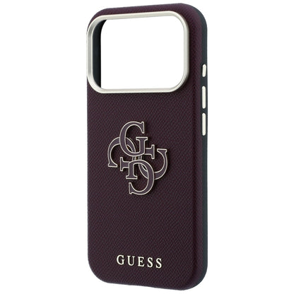 Case for Apple iPhone 18 Pro Max / 17 Pro Max, Guess, Grained Big Resin Logo, Burgundy