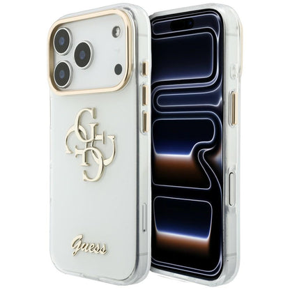Fodral för Apple iPhone 18 Pro Max / 17 Pro Max, Guess, IML 4G Metal Script, Vit