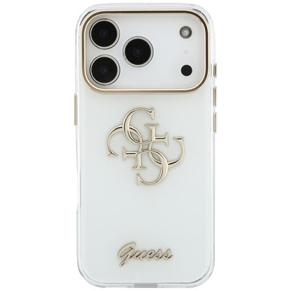 Fodral för Apple iPhone 18 Pro Max / 17 Pro Max, Guess, IML 4G Metal Script, Vit