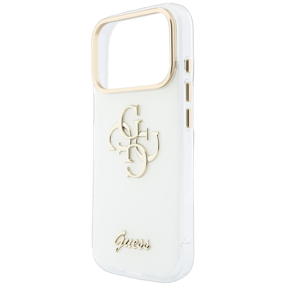 Fodral för Apple iPhone 18 Pro Max / 17 Pro Max, Guess, IML 4G Metal Script, Vit