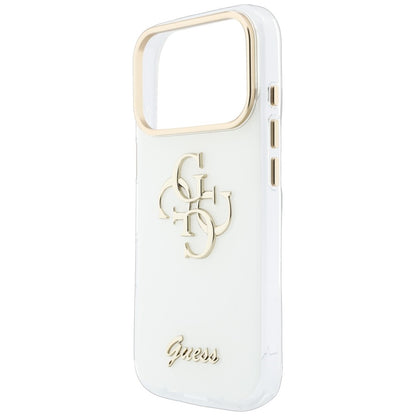 Fodral för Apple iPhone 18 Pro Max / 17 Pro Max, Guess, IML 4G Metal Script, Vit