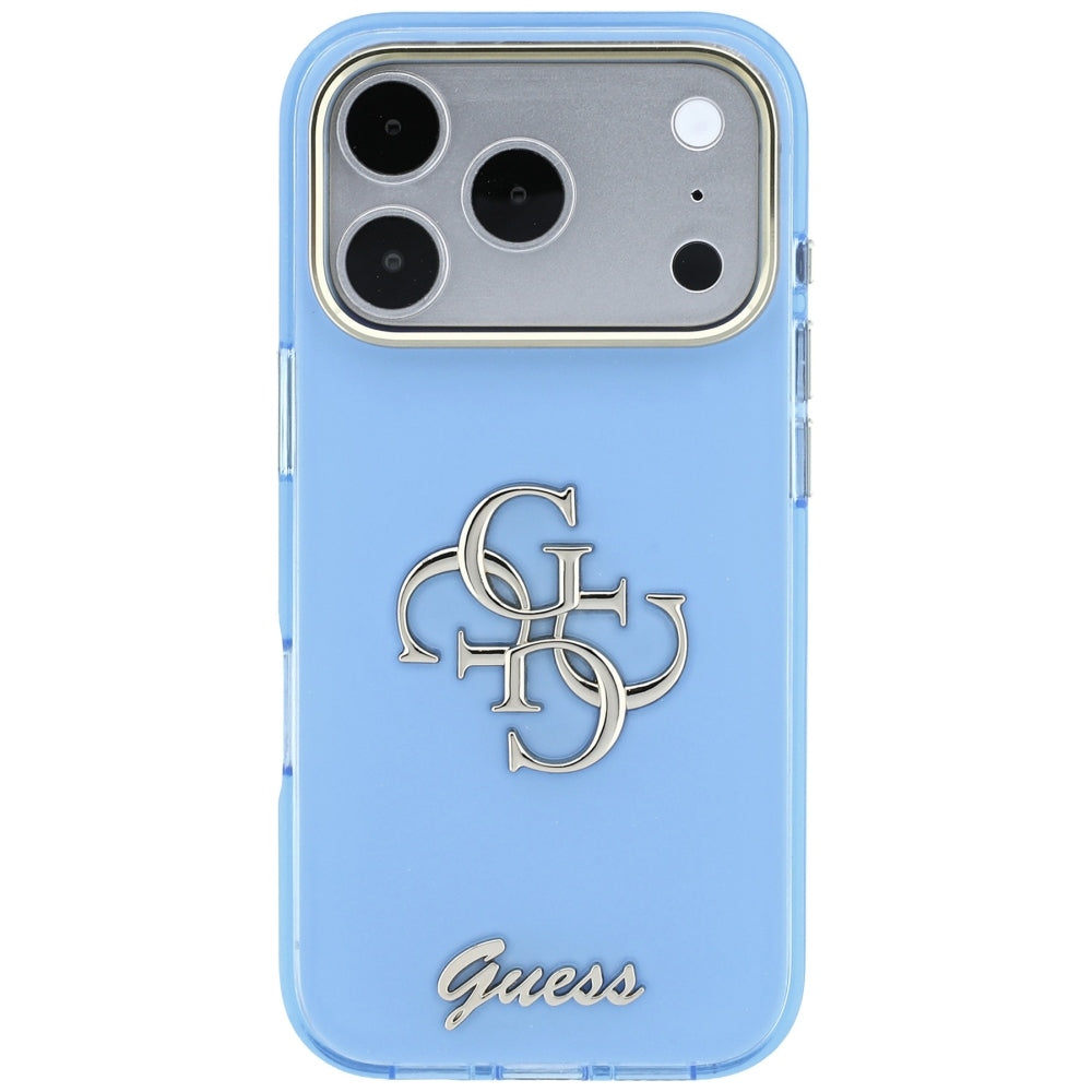 Fodral för Apple iPhone 18 Pro Max / 17 Pro Max, Guess, IML 4G Metal Script, Bleu