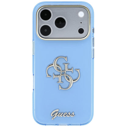 Fodral för Apple iPhone 18 Pro Max / 17 Pro Max, Guess, IML 4G Metal Script, Bleu