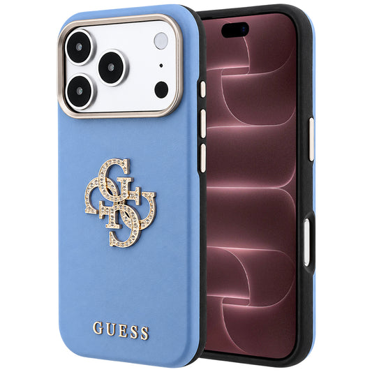 Fodral för Apple iPhone 18 Pro Max / 17 Pro Max, Guess, Smooth Big Strass Logo, blått