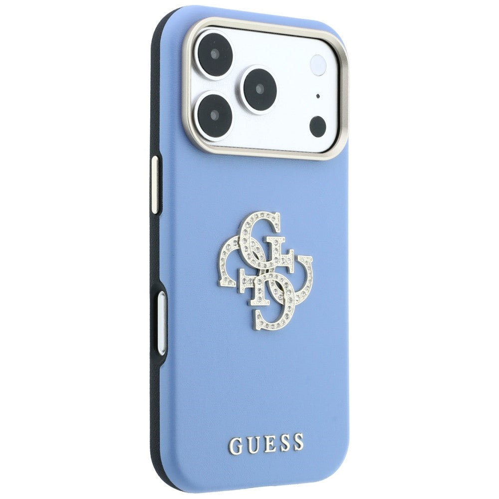 Fodral för Apple iPhone 18 Pro Max / 17 Pro Max, Guess, Smooth Big Strass Logo, blått