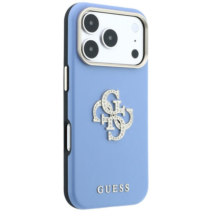 Fodral för Apple iPhone 18 Pro Max / 17 Pro Max, Guess, Smooth Big Strass Logo, blått