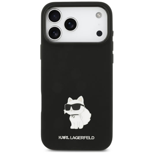 Skal till Apple iPhone 18 Pro Max / 17 Pro Max, Karl Lagerfeld, Choupette Metal Pin, svart